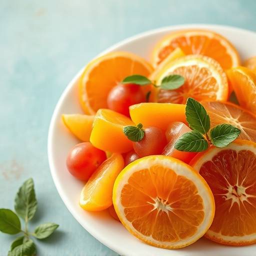 Vibrant sunshine citrus salad with segments of oranges and grapefruits